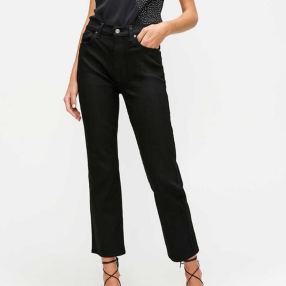 7 For All Mankind Black Straight Leg Jeans